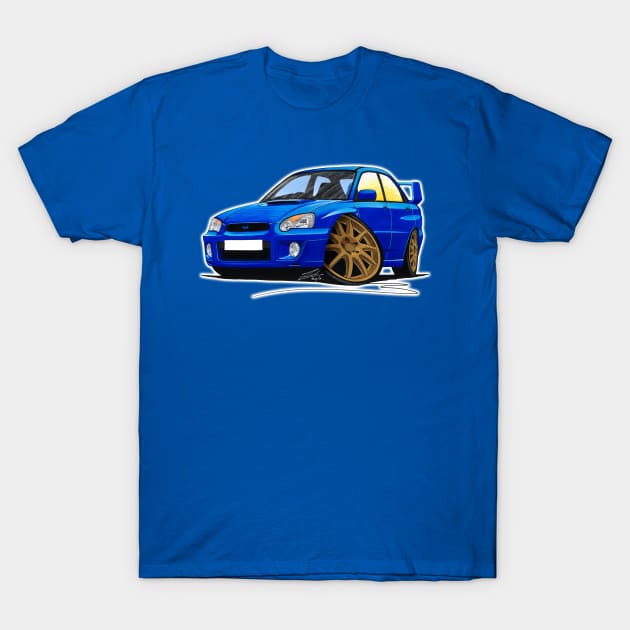 Subaru Impreza (03-06) Blue T-Shirt by y30man5